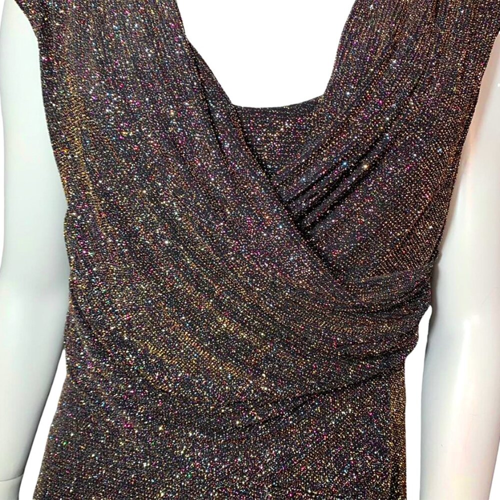 TALBOT RUNHOF Tokara Off the Shoulder Stretch Lurex Gown - Picture 9 of 12